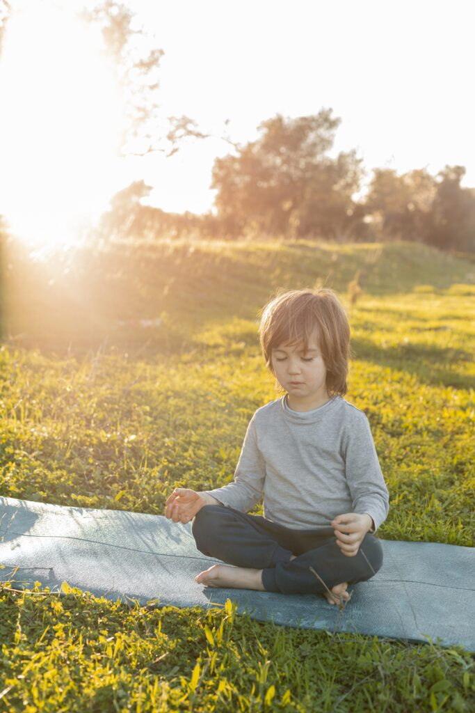child meditating